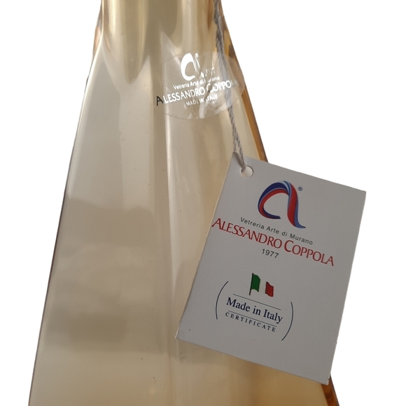 MURANO DECANTER SET Hand-Blown Glass Italy Venetian Amber Barware Bar Wine MCM - Picture 11 of 12